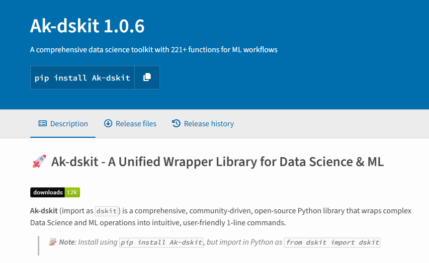 Ak-dskit: Data Science Tools Placeholder