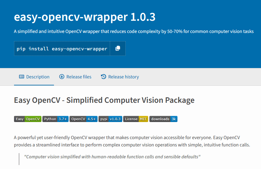 Easy OpenCV Wrapper: Vision Simplified Placeholder